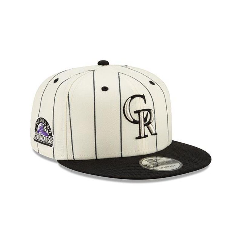 MLB Colorado Rockies Pinstripe 9Fifty Snapback (UDL8916) - White New Era Caps